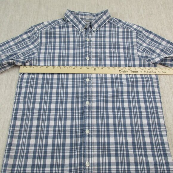 Columbia Flannel Shirt Mens M White Blue Plaid Regular Fit Collared Button Down - Picture 5 of 6